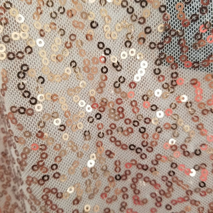 Metaphor Gold Sequin Sleeveless Camisole tank Top Large NEW SHEER Cocktail Club
