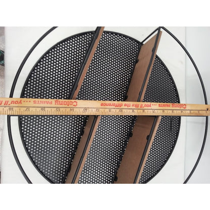 18" Round Metal wall shelf Nordstrom 4 wood shelves NEW