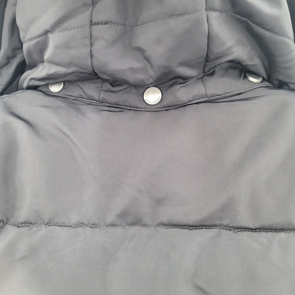 Lucky brand Hooded parka puffer jacket Small Coat Charcoal Black w/ Pockets NEW