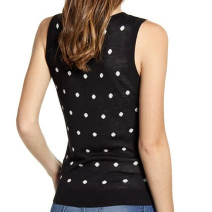 NWT Halogen Patterned Knit Tank Top Polka Dot Size Medium