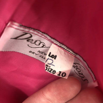 Dessy Creations VINTAGE Round Neck Fit Flare Party Dress Cap Short Sleeves SZ 10