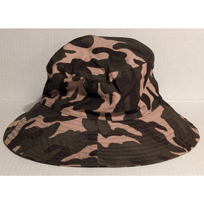 Smithsonian Bucket Hat NWT Green Brown Camo Butterfly Embroidery UPF 50+ Jungle