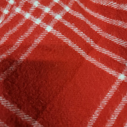 Nido Notte Red White Plaid tassel Italian picnic blanket throw 67" long 51" wide