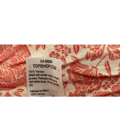 Topshop V-Neck Ruffled Floral Wrap Mini Dress Size 6 in Red Print NWT