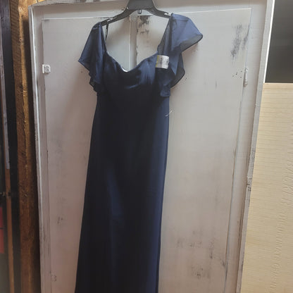 JENNY Yoo Navy Mira Convertible Bridesmaid Formal Dress Size 8 new Scarf Straps