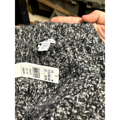 Topshop NWT Vertical Cable Knitted Pullover Sweater Gray Black Size 8-10