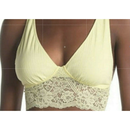 Free People Lace Teegan Bralette Daybreak Bra Small Yellow Cami Top Layering