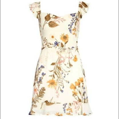 Reformation Binx Floral Frolic Mini Dress Sz 10 Multicolor Floral NWT Sleeveless