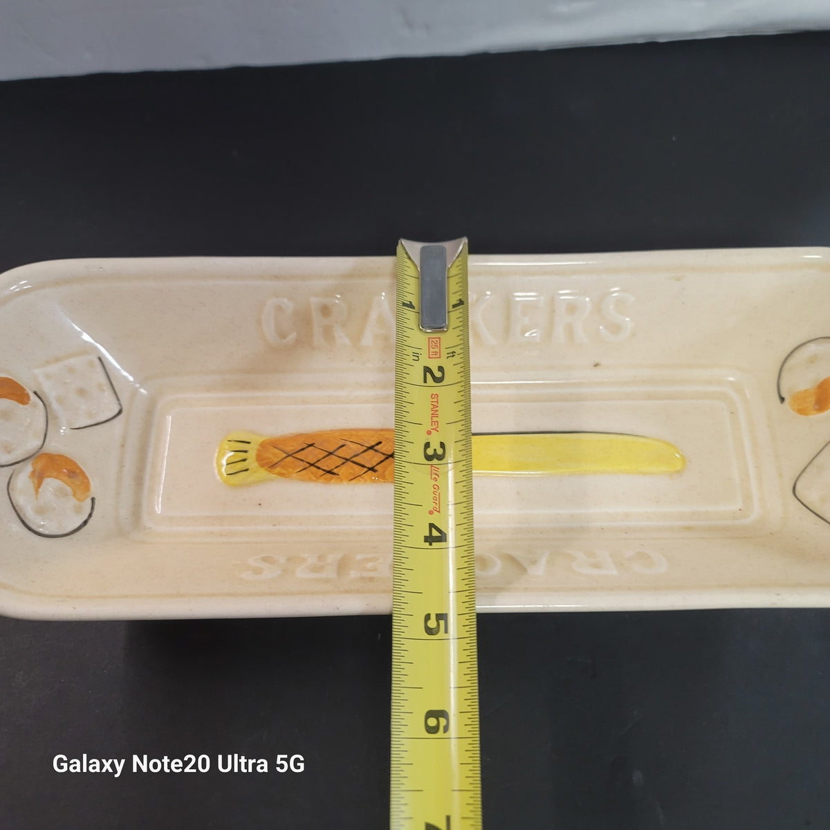 Cracker cheese dish ceramic raised images Oblong serving ceramic