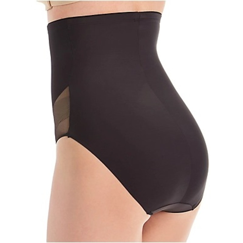 TC Fine Intimates Girl Power Hi Waist Sheer Brief Shapewear Black Panties Medium