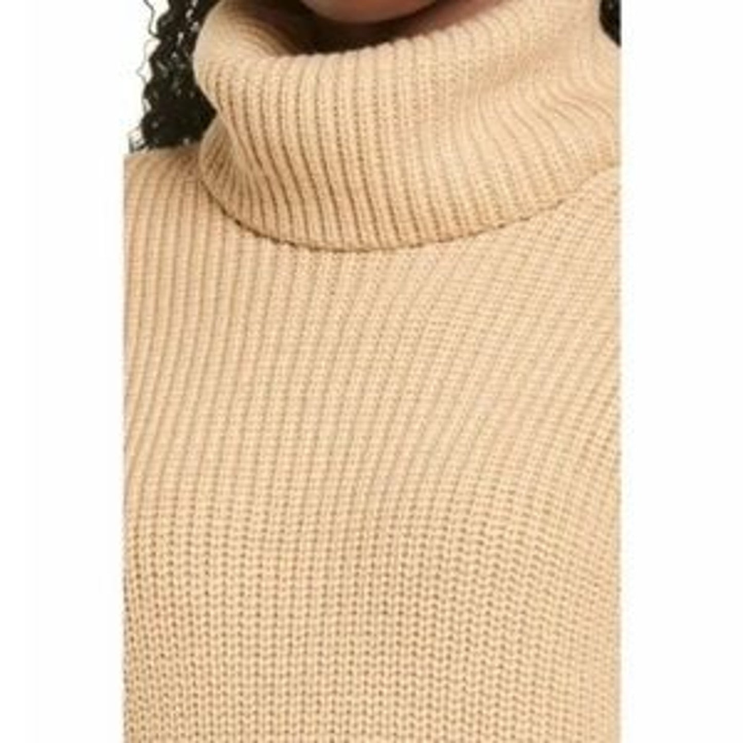 Wayf Culver Turtleneck Long Sleeve Sweater Dress Size Medium in Camel NWT
