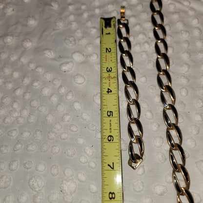 vintage SET Napier Necklace &  bracelet Goldtone Black Chainlink 1980s Fashion