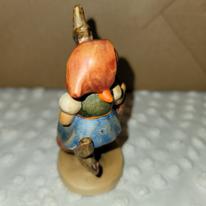 Goebel Hummel Girl on a Apple tree branch swing blue skirt orange handkerchief