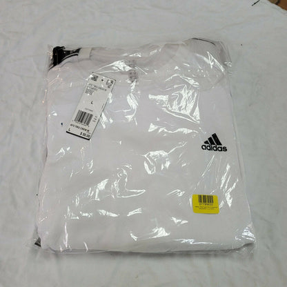 Adidas Tiro Training Pullover Sweatshirt Crew Neck Long Sleeve White Large
