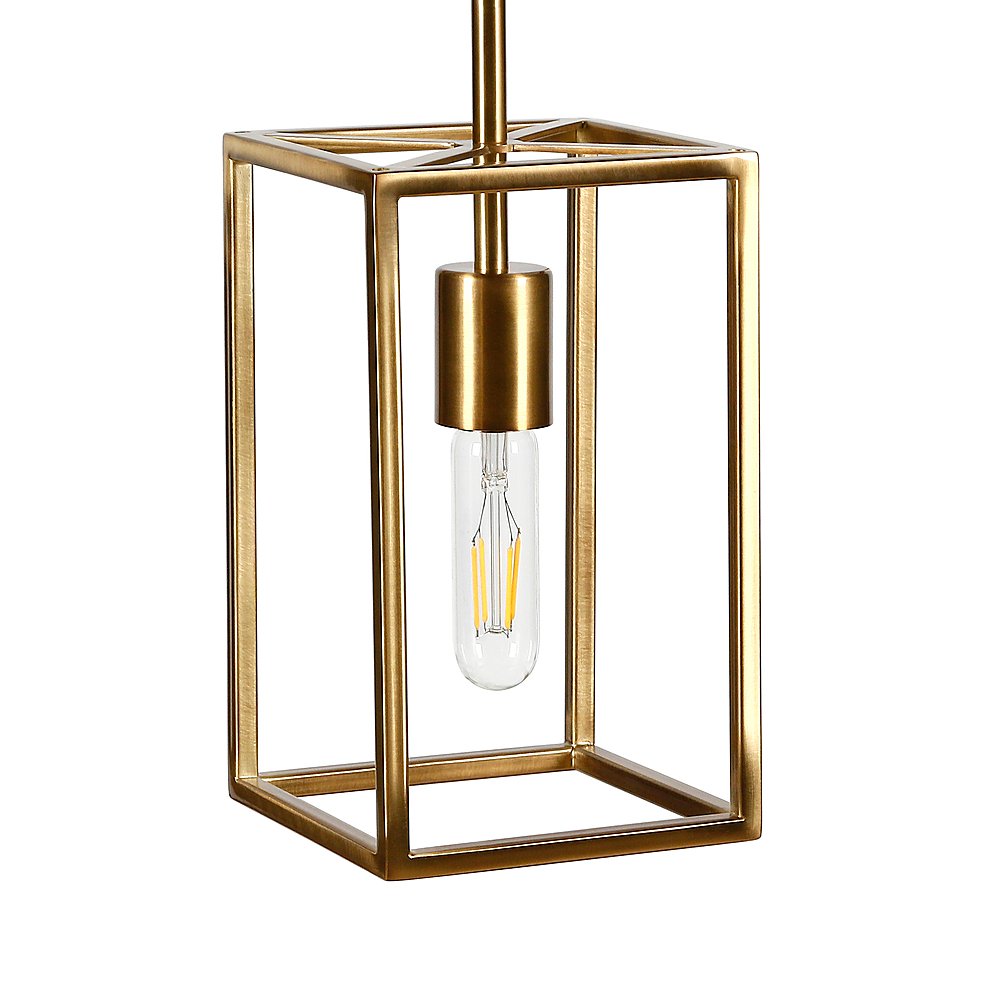 Meyer Cross Adjustable Modern Cuadro 1-Light Brass Pendant Light with No Shade