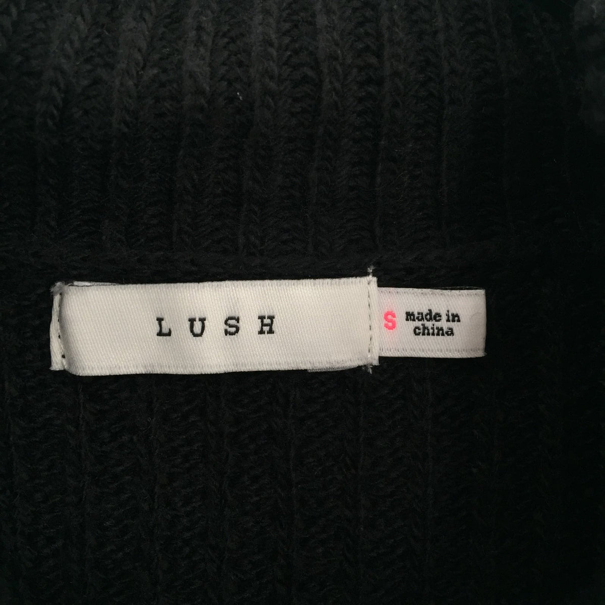 Lush Wool Blend Turtleneck Pullover Sweater Long Sleeve Black Size Small