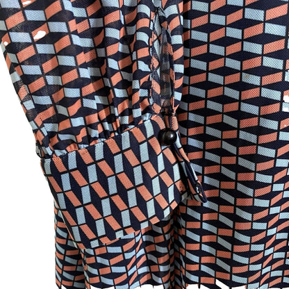 Maree Pour Toi A-Line Tie V-Neck Dress Size 20 Black and Multicolor Print NWT