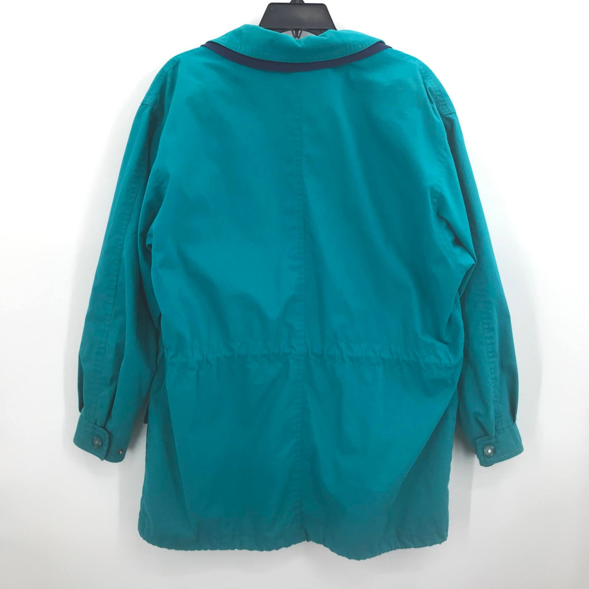 Towne Vintage London Fog Long Sleeve Zip Front Coat Jacket Blue 1980's