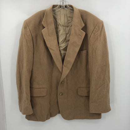 ROBERT STOCK Vintage Camel Hair Wool Coat Blazer Jacket Long Sleeves Brown 48R