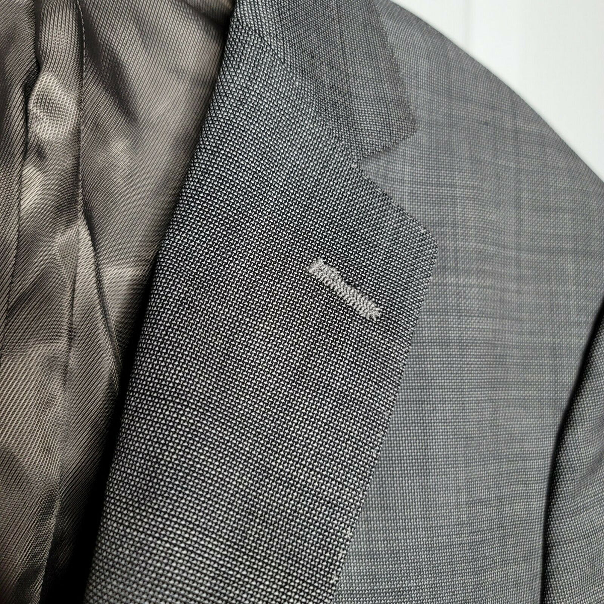 Hart Schaffner Marx 2 Button Windowpane Blazer 100% Worsted Wool Gray 38L