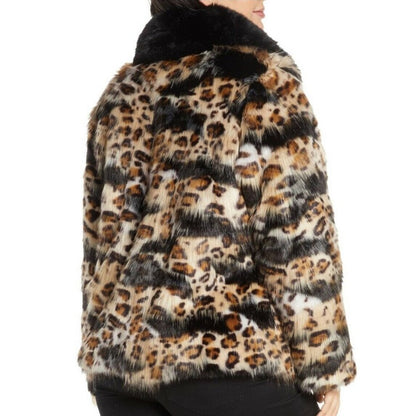 NWT Sam Edelman Faux Fur Coat Front Snap Closure