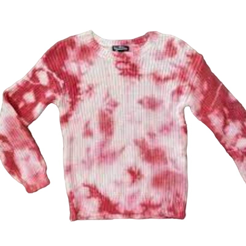 Freshman 1996 Pullover Sweater Size Large 12/14 Pink-White Tie Dye NWT Chunky