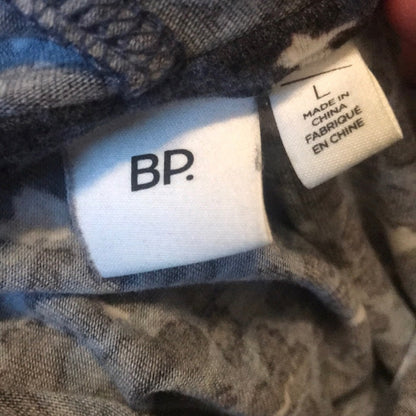 BP Blue Animal Print Pullover Hoodie NEW Size Large LEOPARD long sleeve top