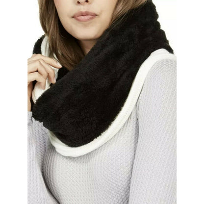 DKNY NEW Designer Infinity Scarf Cream and Black Knitted 30" x 12" Reversible
