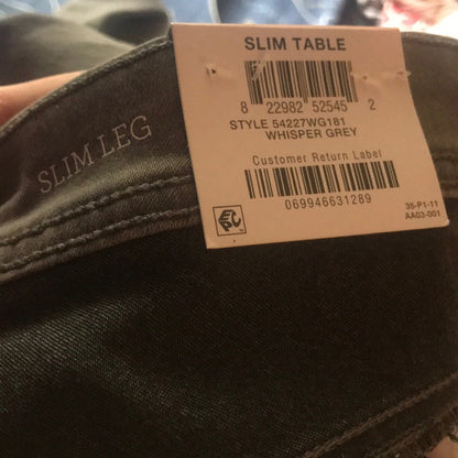 Style & Co Slim Tummy Control Whisper Grey Pants Size 14W Jeans Pants zip NEW