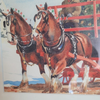 Shay Roberts Print 001 Christmas Tree Wagon Framed carriage 2017 Horse Art