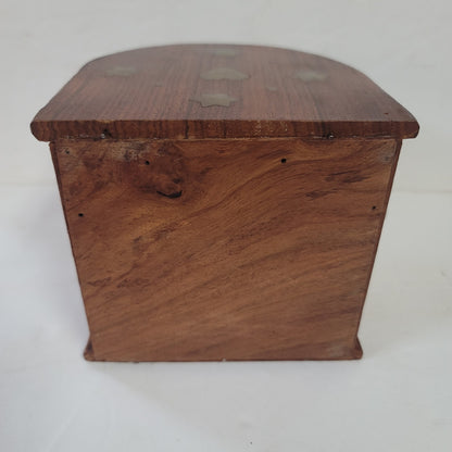 Vintage Hand Carved Unique Design Drawer Wood & brass Jewelry Box Cigarette Box