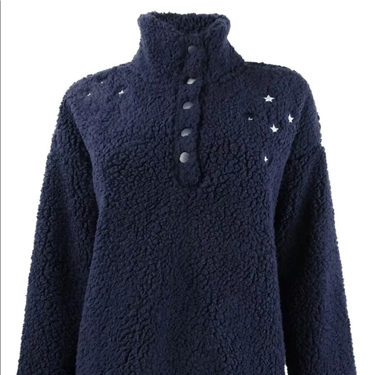 Jenni Women’s Faux Sherpa Cozy Starry Pullover Size Small
