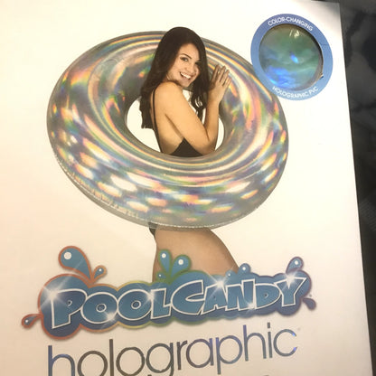 PoolCandy Beach & Pool Holographic Color Shifting Inflatable Tube - 42in