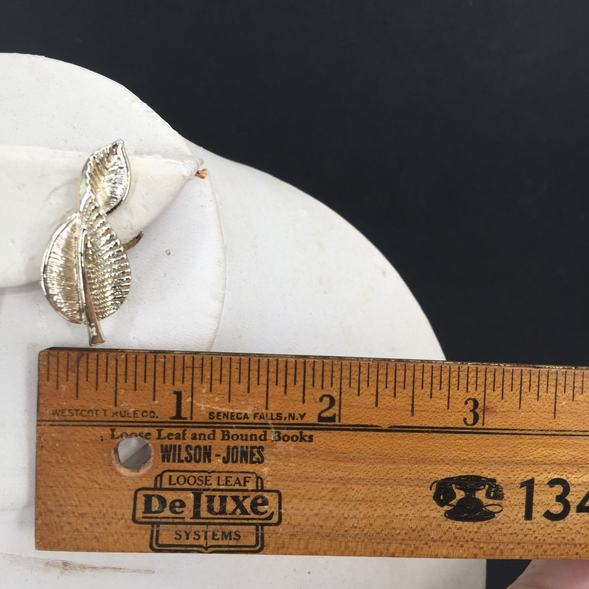 Vintage Golden Twisted Leaf Clip On Earrings Costume Jewelry