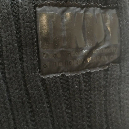 DKNY Fleece-Lined Black Knit Infinity Scarf Length 29in