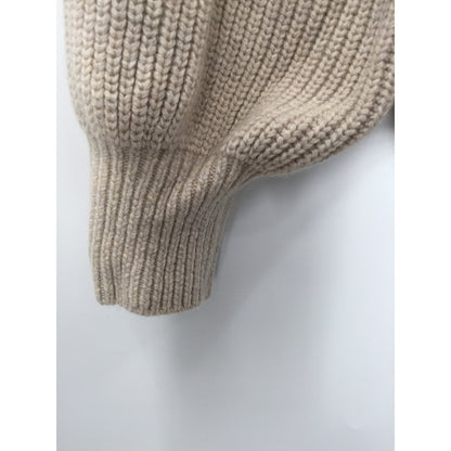 Madewell Thornton Balloon Sleeve Pullover Knit Sweater V-Neck Tan NEW X-Large