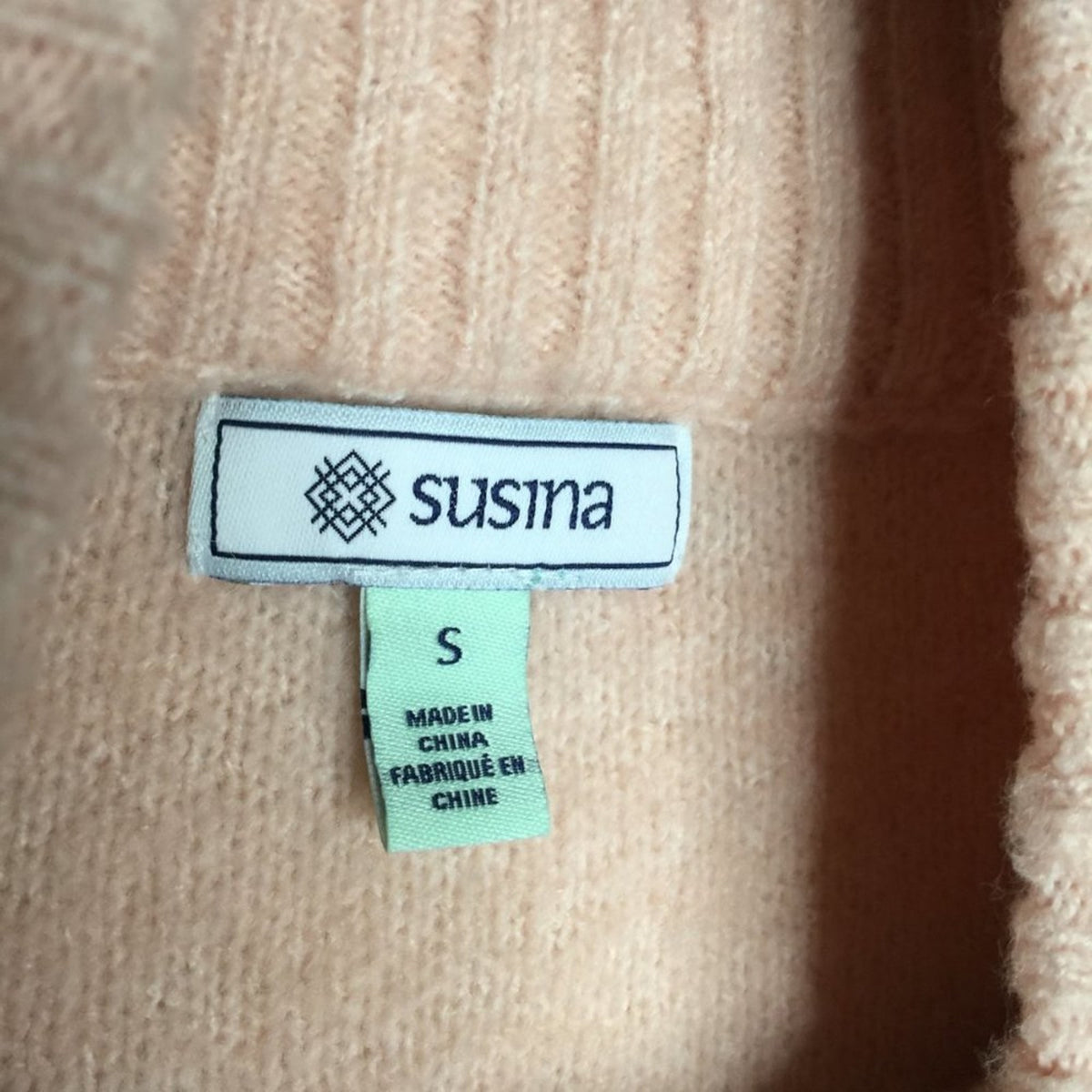 Susina Pullover Turtle-Neck Sweater pINK gRAY Long Sleeve Color-Block Small NEW