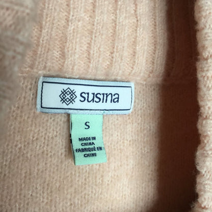 Susina Pullover Turtle-Neck Sweater pINK gRAY Long Sleeve Color-Block Small NEW