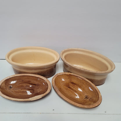 La Bourguignonne 6" Terrine Dutch Oven Stoneware Made in France - Set of 2