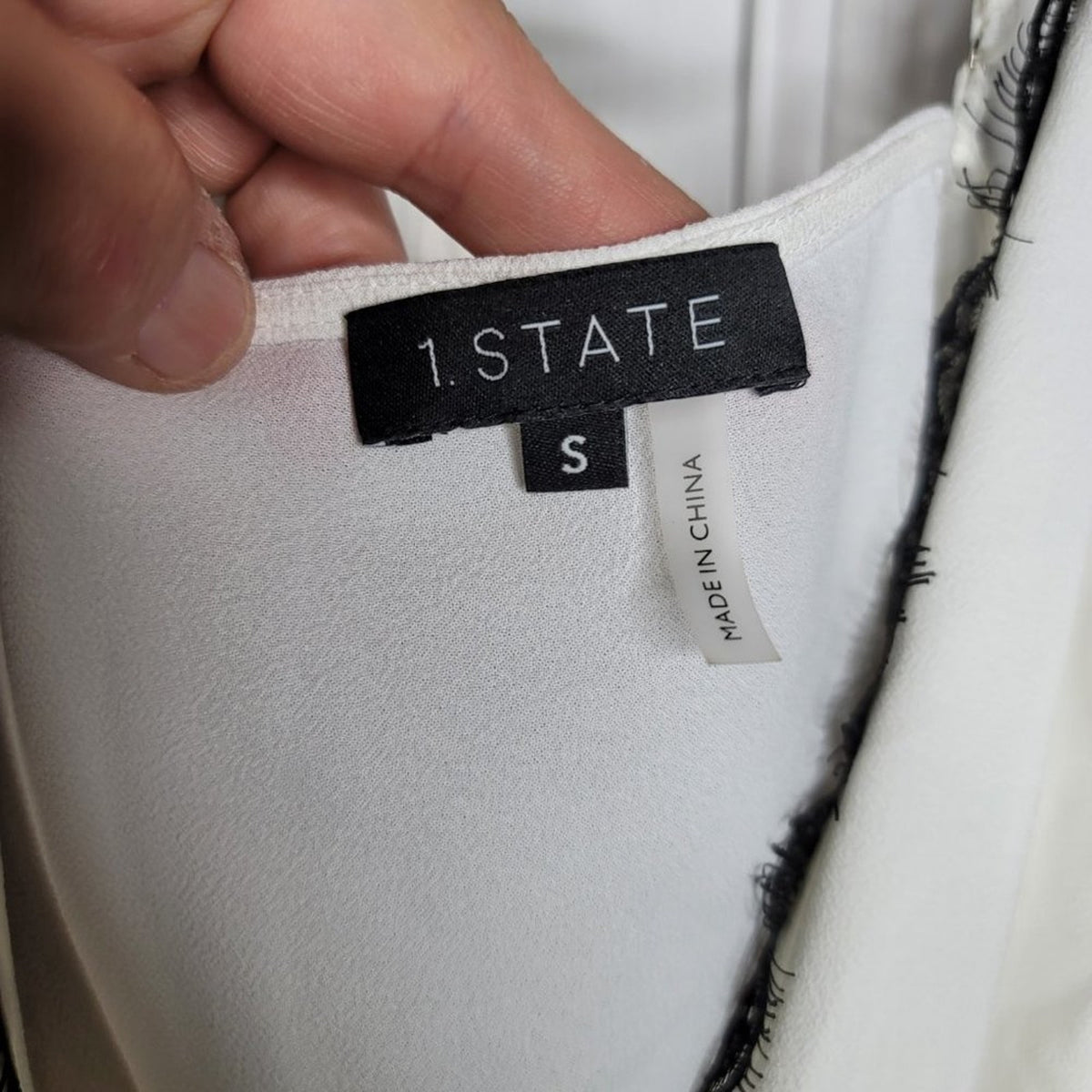 1. State Scalloped Trim Neckline Wrap Romance Shirt Top Blouse White Black Small