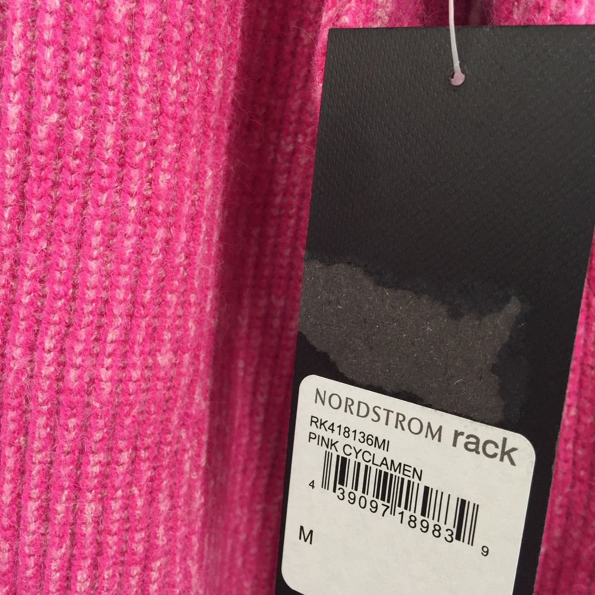 Free Press Knitted Puff Sleeve Sweater Pink Cyclamen High Neck Medium NWT