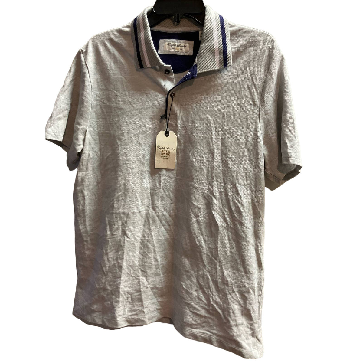 English Laundry Men's Polo Shirt Medium Light Gray NWT Collar Short Sleeve