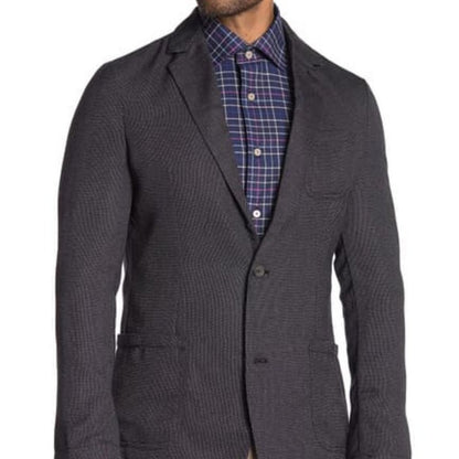 Report Collection Pin Dot Woven Blazer Side Vents Extra Large XL Casual NEW Gray