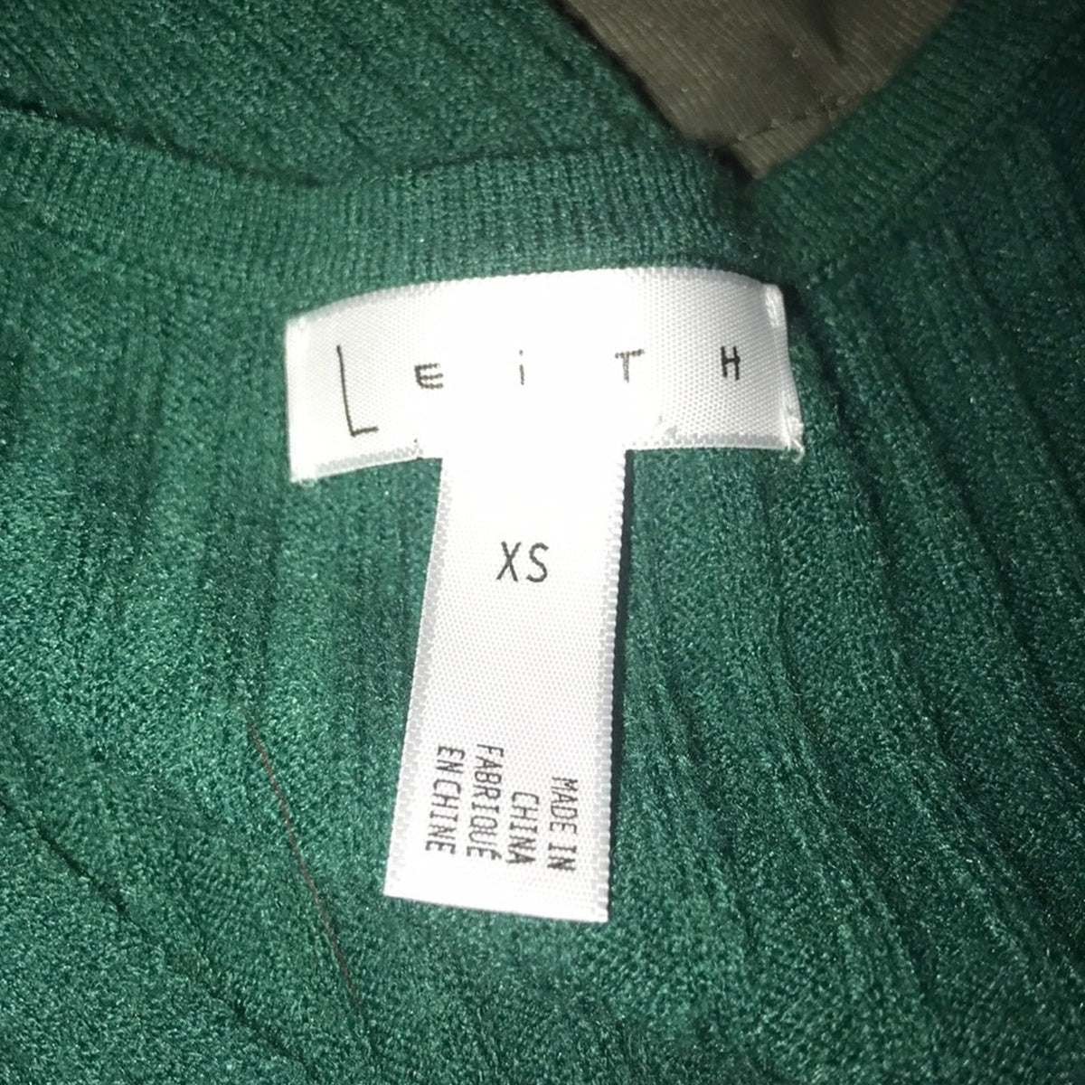 Leith NEW Green Ribbed Puff Sleeve Sweater XSmall Lightweight packable travel XS