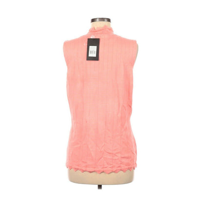 Devotion by Cyrus Boho Pink Pullover Sweater Sleeveless Mock Neck Size Medium