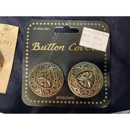 VINTAGE Helen Piper Lot Folk Art Handmade Buttons Pin Necklaces Black Walnut
