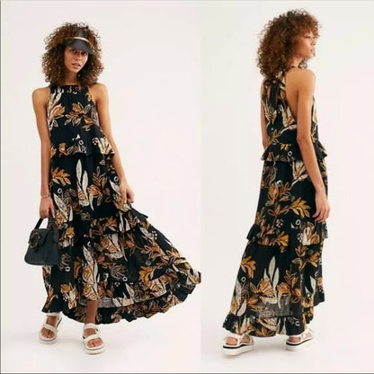 All in Favor Simone Floral Wrap Minidress Green Daisy Size XS new summer
