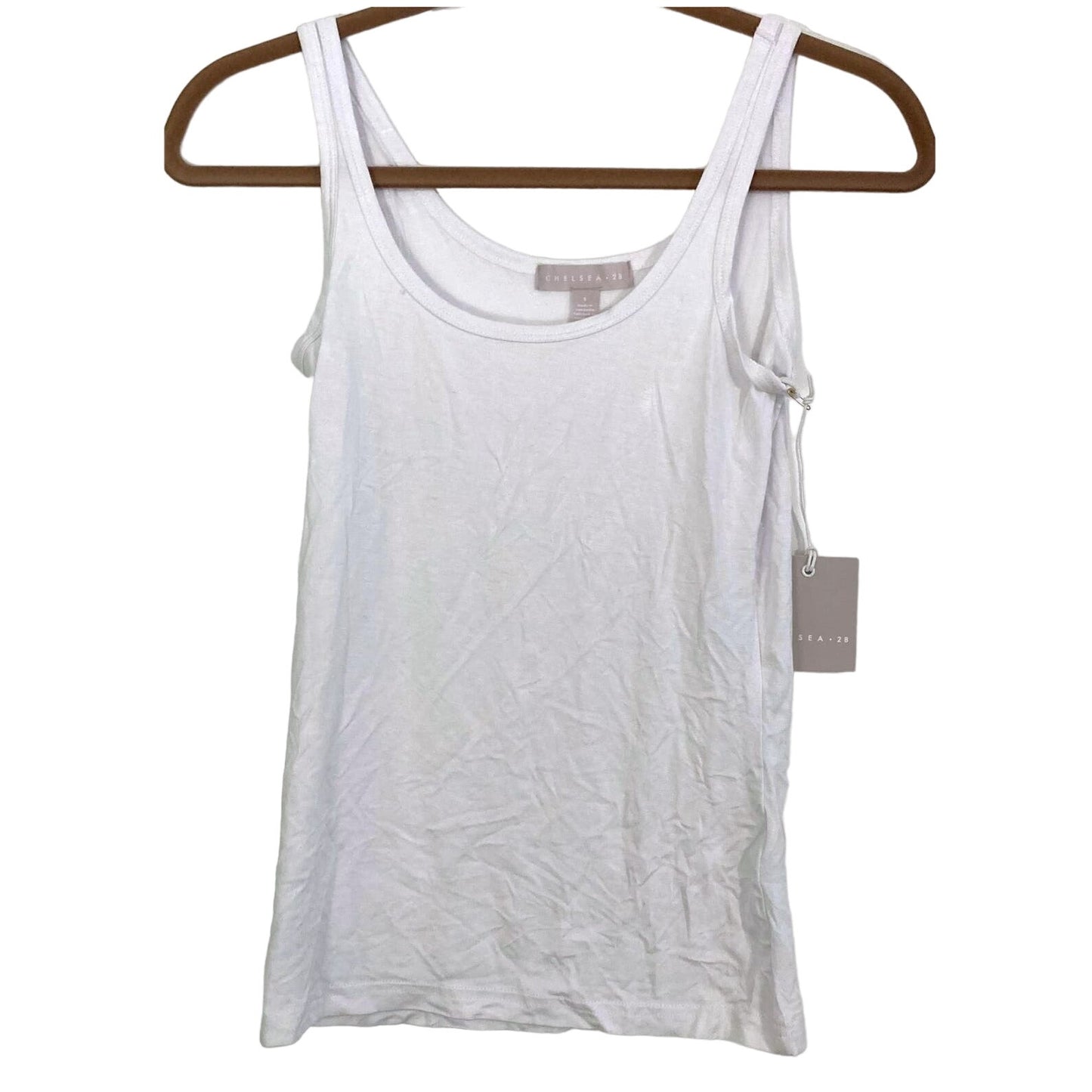 Chelsea28 Sleeveless Scoop Tank Top Size Small in White NWT