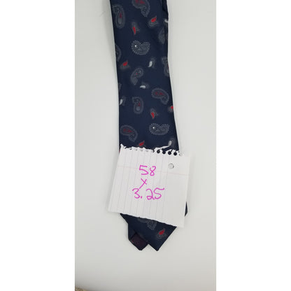 Botany 500 Vintage Navy Blue Paisley Mens Neck Tie 58" 80s 90s work