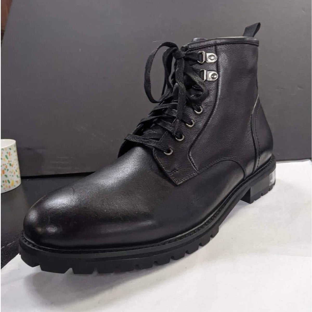Blondo Men's Waterproof Boot Lace Up Leather Light Black Size 11 NEW Work Combat